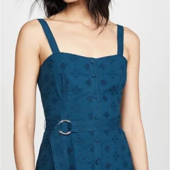 Cinq a Sept Alix Eyelet Dress in Lapis Size 6 - Picture 2 of 11